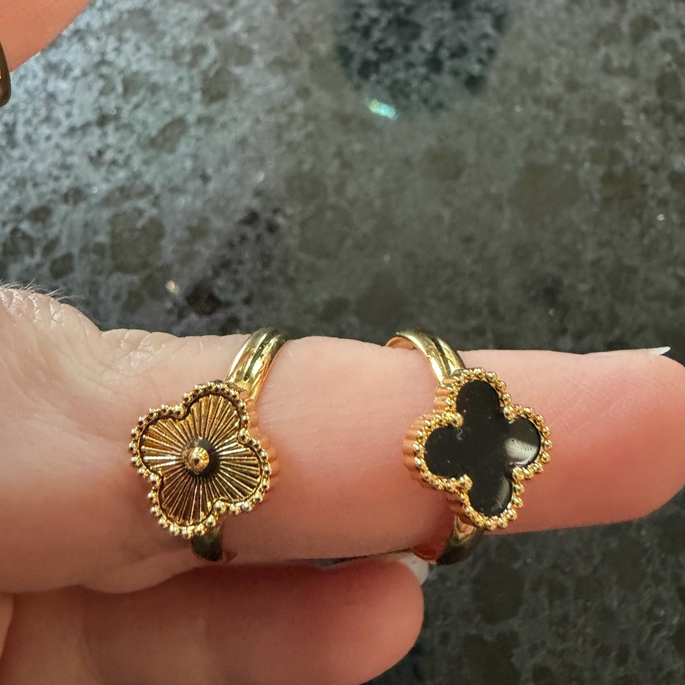 Gold toned adjustable rings